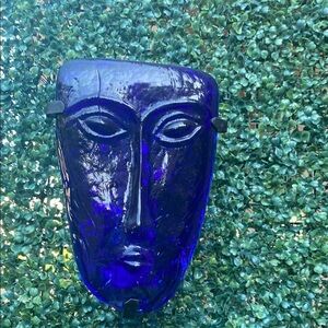 Jaramillo Blue Glass Face Wall Art